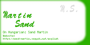 martin sand business card